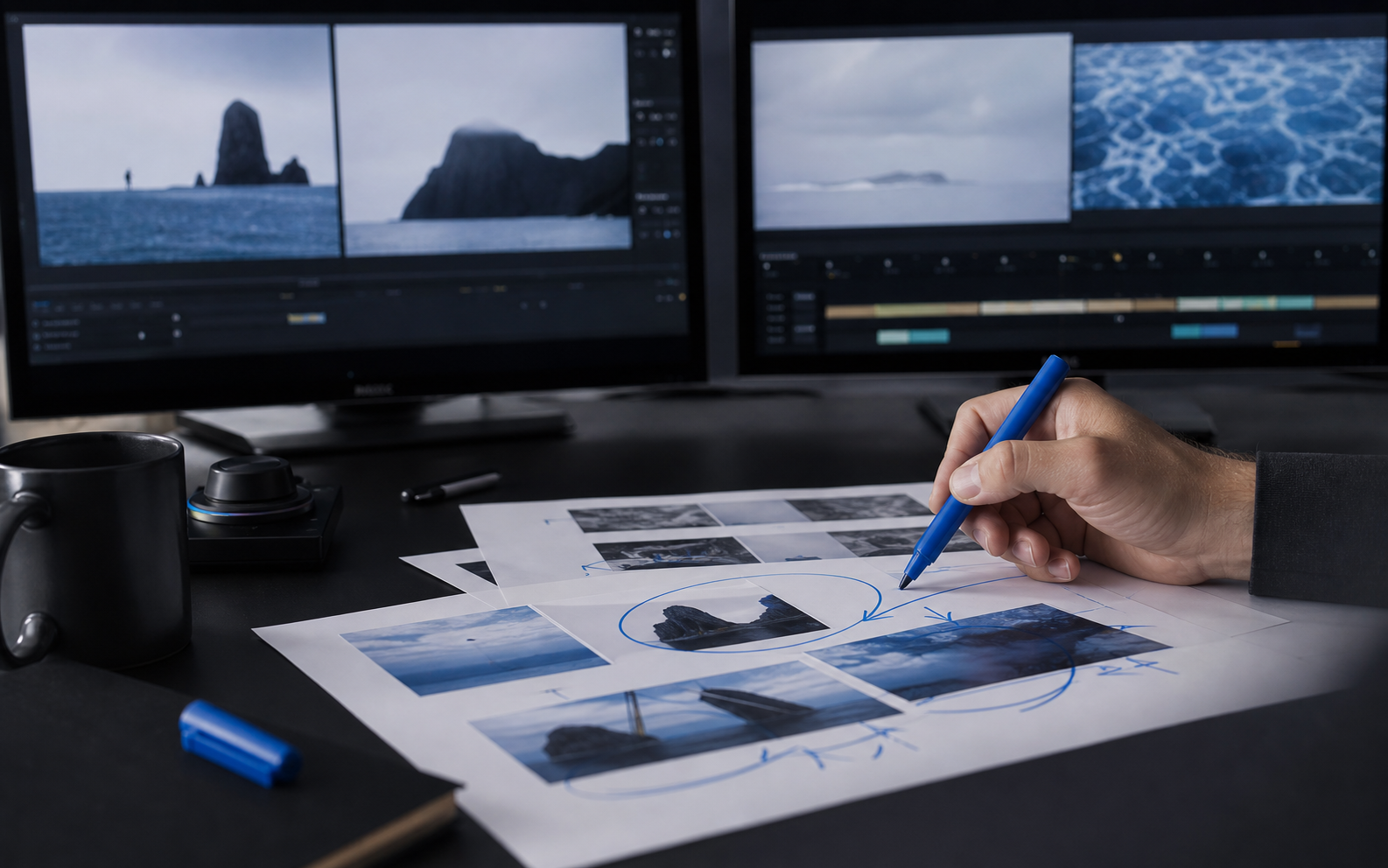 Monitor e stampe annotate per controllo revisioni video